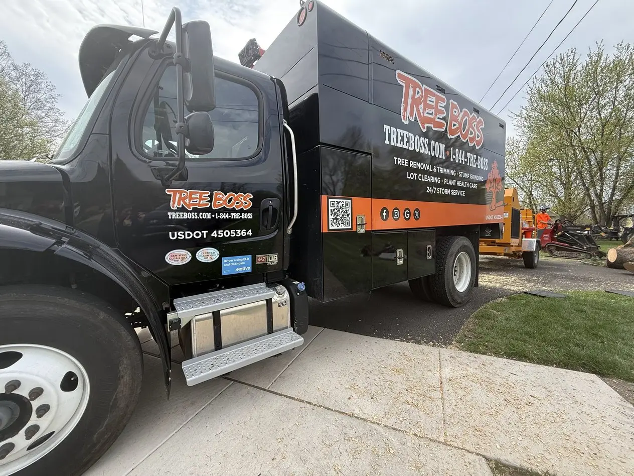 Tree Boss truck ready for emergency tree service in Newtown, PA.